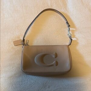 Coach Beige Leather Shoulder Bag